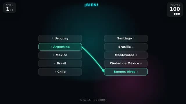 Unir con flechas en una pantalla