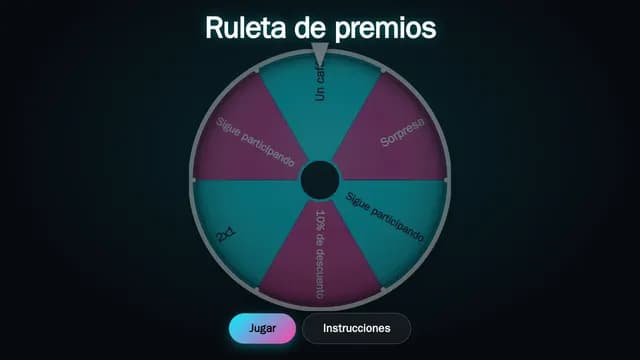 Ruleta de premios en una pantalla